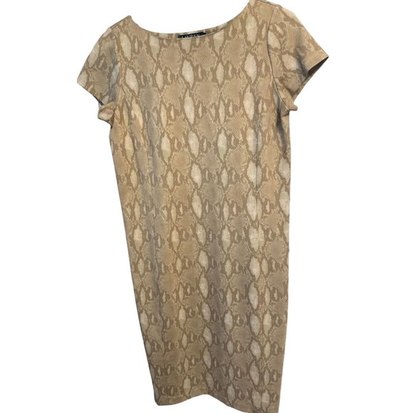 Lauren Ralph Lauren Dresses & Skirts - Ralph Lauren Contessa Women's Small Beige Snake Print Short Sleeves Knit Dress